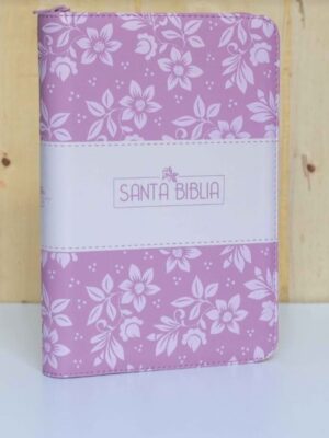 BIBLIA 065 COLOR ROSADO CANTO PINTADO PALO ROSA CON INDICE QR