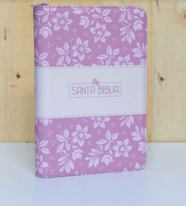 BIBLIA 065 COLOR ROSADO CANTO PINTADO PALO ROSA CON INDICE QR