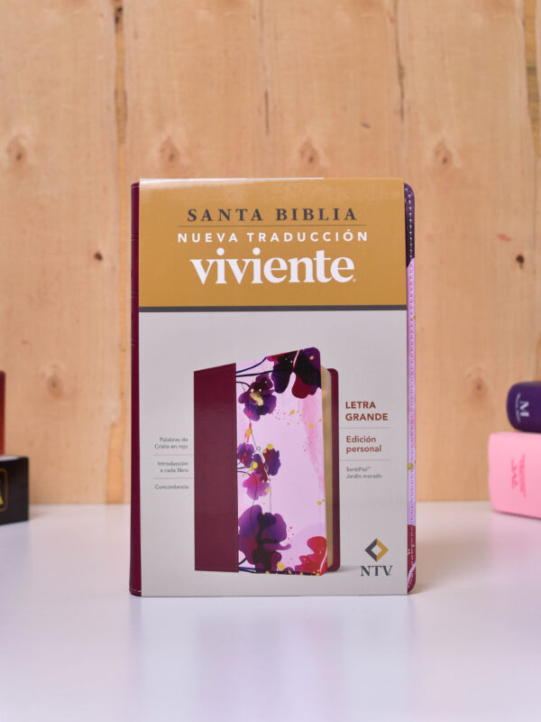 BIBLIA NTV EDICION PERSONAL LETRA GRANDE JARDIN MORADO
