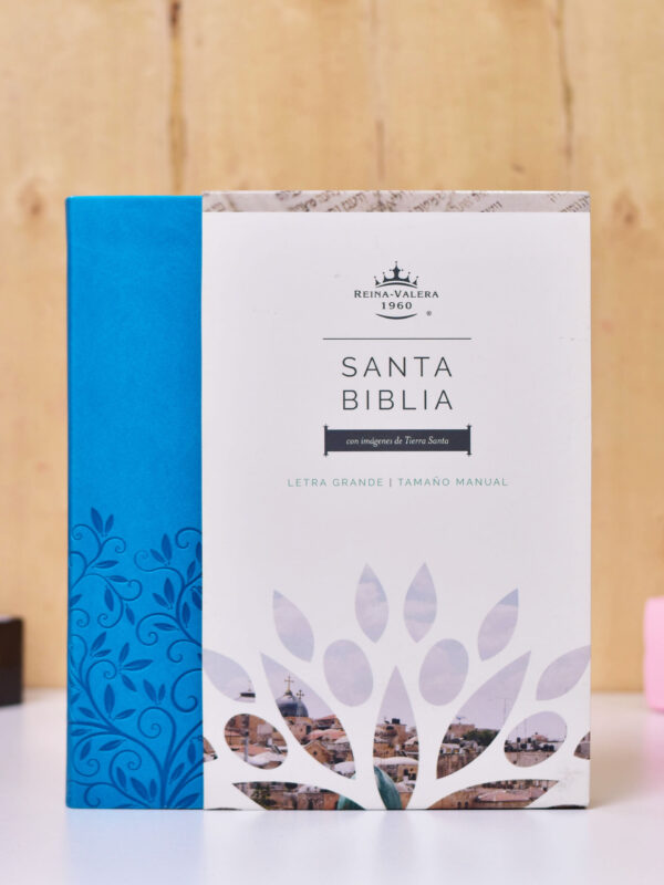BIBLIA RVR 60 IMITACIÓN PIEL AZUL AGUAMARINA MANUAL SIN CIERRE