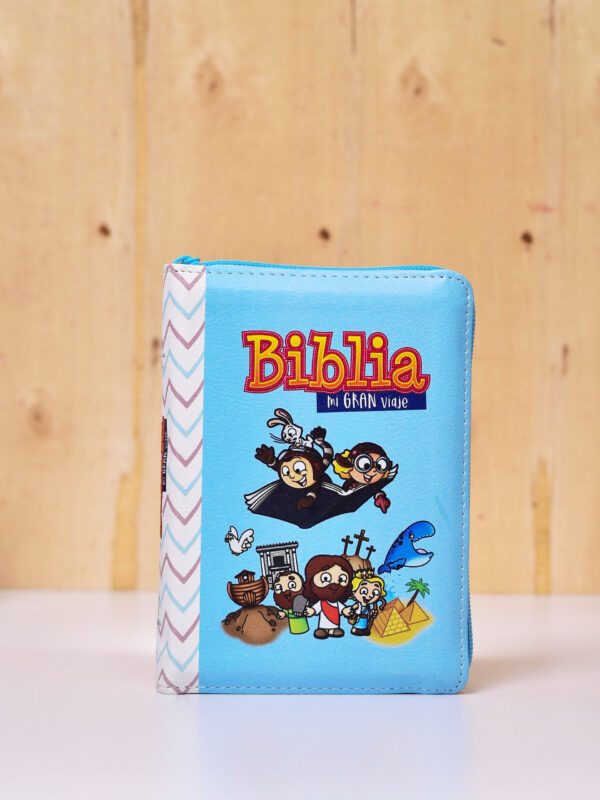 BIBLIA MI GRAN VIAJE RVR 60 IMITACION PIEL AZUL CIERRE
