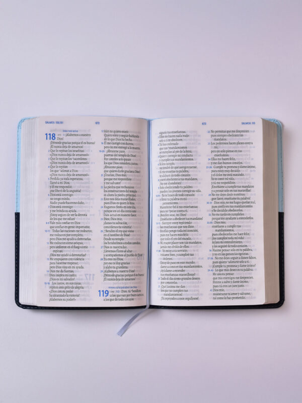 BIBLIA TLA 066 LG AZUL OSCURO AZUL CLARO CANTO PLATA - Image 2