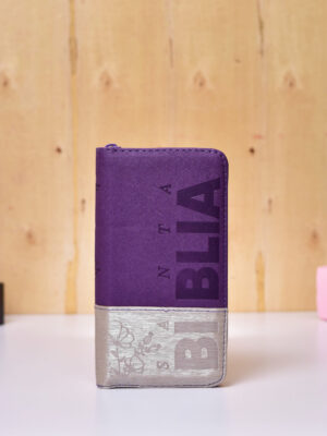 BIBLIA 035 TIPO CARTERA MORADO-BEIGE INDICE CANTO DORADO