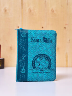 BIBLIA 025 CON HIMNARIO FLEXIBLE AGUAMARINA GRABADA