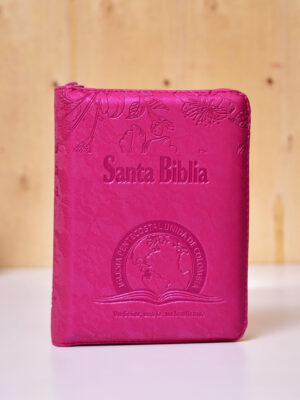 BIBLIA 025 CON HIMNARIO FLEXIBLE FUCSIA FLORES