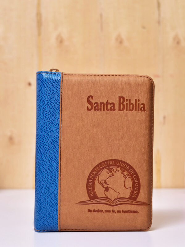 BIBLIA 045 CON HIMNARIO FLEXIBLE CASTAÑA AZUL
