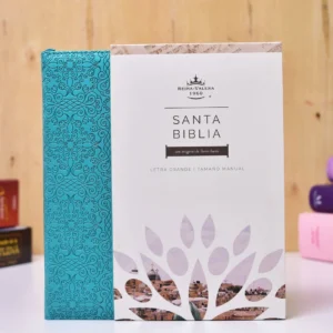 BIBLIA RVR 60 IMITACION PIEL AGUAMARINA MANUAL CON CIERRE