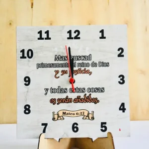 RELOJ DE PARED EN MADERA CON BASE