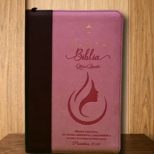 BIBLIA RVR 60 068cz ROSADA MUJER VIRTUOSA CIERRE CANTO DORADO