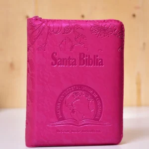BIBLIA 025 CON HIMNARIO FLEXIBLE FUCSIA FLORES