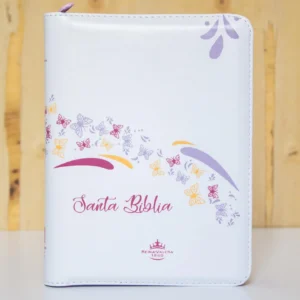 BIBLIA 045 BLANCO MARIPOSAS CANTO LILA CIERRE