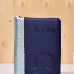 BIBLIA 045 CON HIMNARIO FLEXIBLE AZUL GRIS PLATA