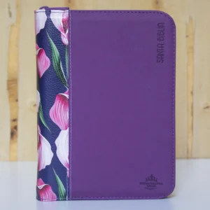 BIBLIA 045 FLORES LILA CANTO PLATEADO