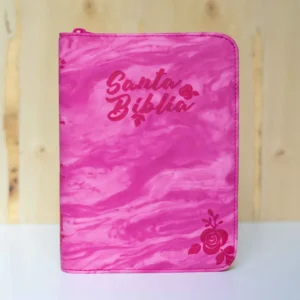 BIBLIA 045 FUCSIA ACUARELA CANTO PLATEADO INDICE CIERRE