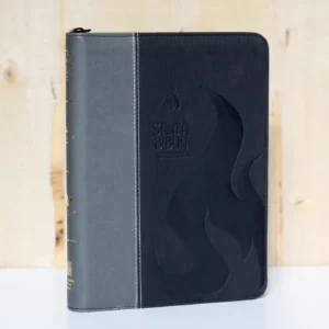 BIBLIA 086 FLEXIBLE COLOR NEGRO GRIS CANTO DORADO