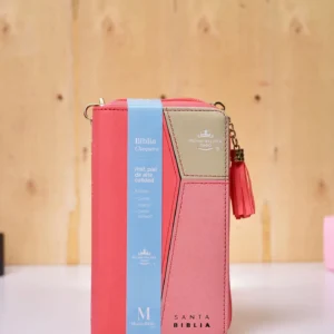 BIBLIA RV 60 TIPO CHEQUERA CORAL-BEIGE- INDICE CIERRE CANTO DOTADO