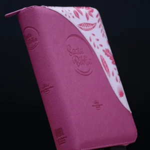 BIBLIA 045 FUCSIA - PALO DE ROSA HOJAS CANTO PLATA