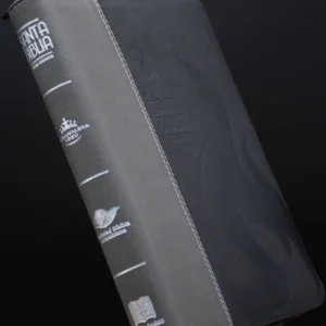 BIBLIA 086 FLEXIBLE COLOR NEGRO GRIS CANTO PLATA CON INDICE