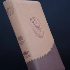 BIBLIA 086 FLEXIBLE COLOR BEIGE CAFE CANTO DORADO