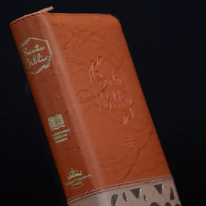 BIBLIA 045 COLOR NARANJA BEIGE CANTO DORADO QR