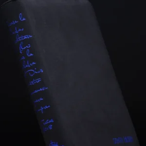 BIBLIA 055 COLOR NEGRO CANTO PLATEADO LETRA AZUL