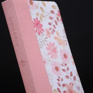 BIBLIA 60 ROSADA CON FLORES SEPARADOR LG TAMAÑO MANUAL